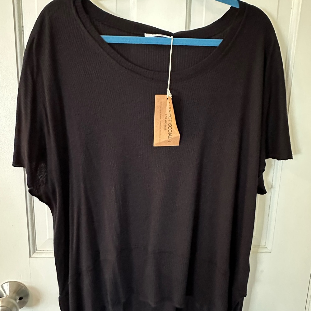 Project Social T Black Short Sleeve Top